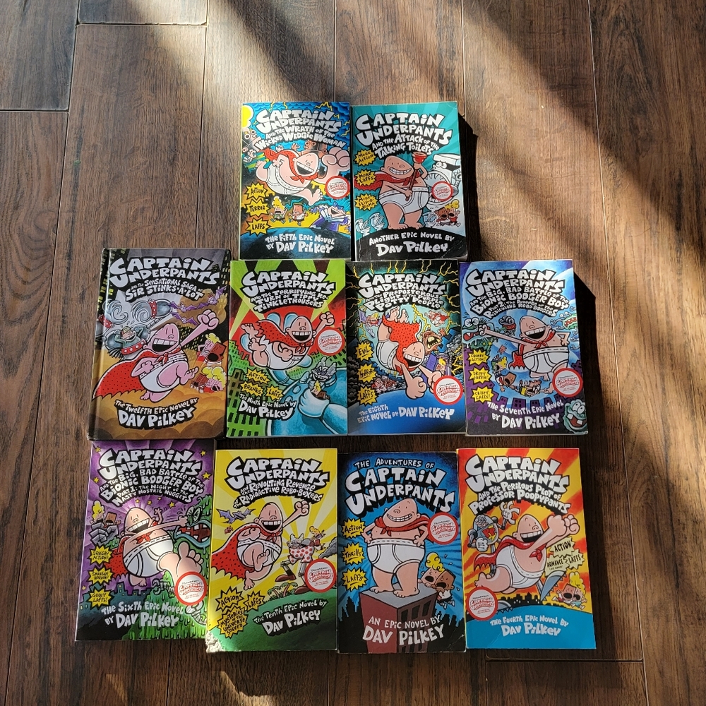 Bundle of 10 Captain Underpants Kids Books